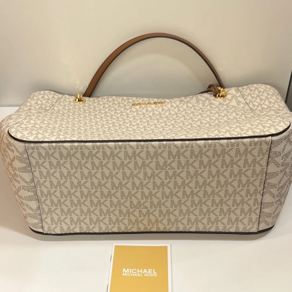 Michael Kors Large X Chain Shoulder Tote Bag Vanilla BNWT